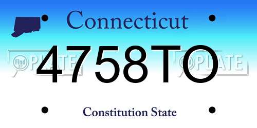 4758TO Connecticut License Plate