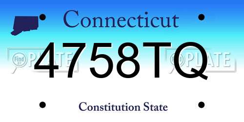 4758TQ Connecticut License Plate