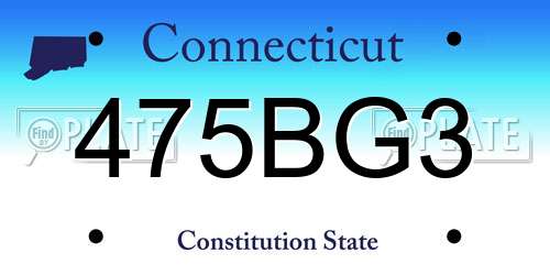 475BG3 Connecticut License Plate