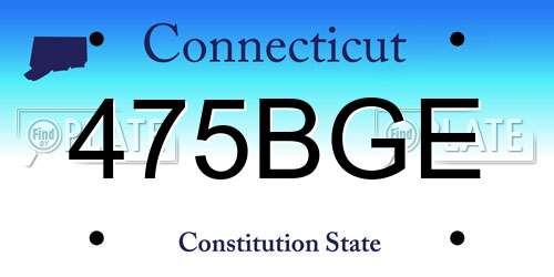 475BGE Connecticut License Plate