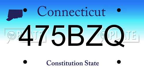 475BZQ Connecticut License Plate