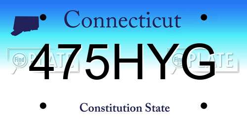 475HYG Connecticut License Plate