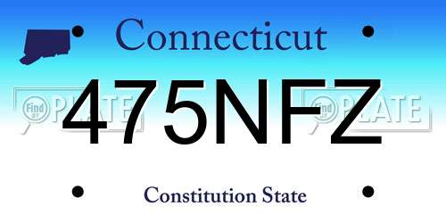 475NFZ Connecticut License Plate