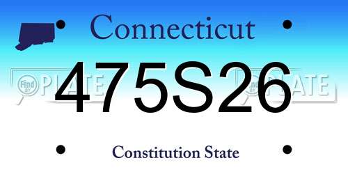 475S26 Connecticut License Plate