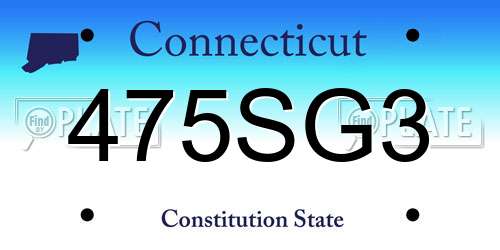 475SG3 Connecticut License Plate