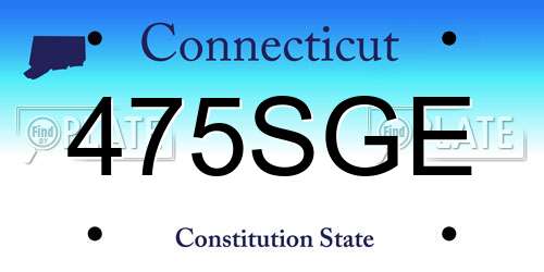 475SGE Connecticut License Plate