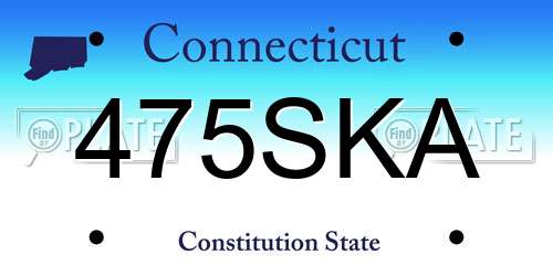 475SKA Connecticut License Plate