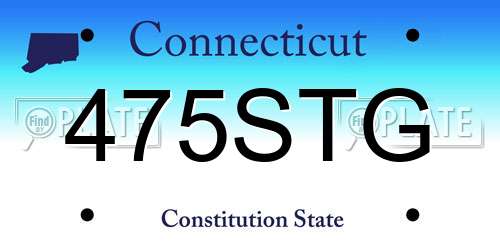 475STG Connecticut License Plate