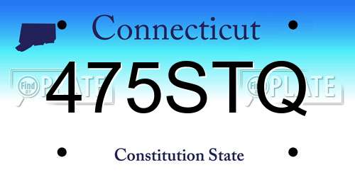 475STQ Connecticut License Plate