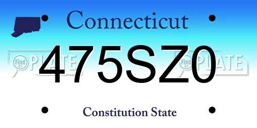 475SZ0 Connecticut License Plate