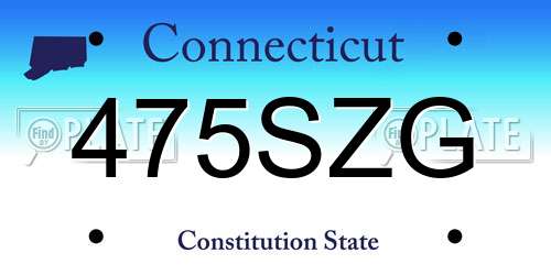 475SZG Connecticut License Plate