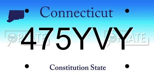 475YVY Connecticut License Plate