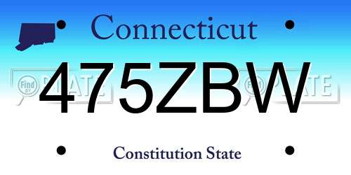 475ZBW Connecticut License Plate