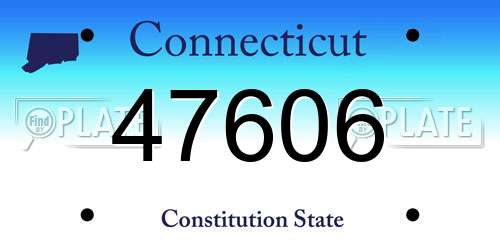 47606 Connecticut License Plate