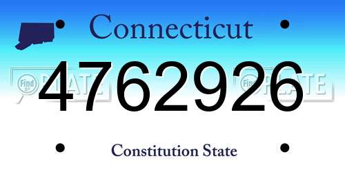 4762926 Connecticut License Plate