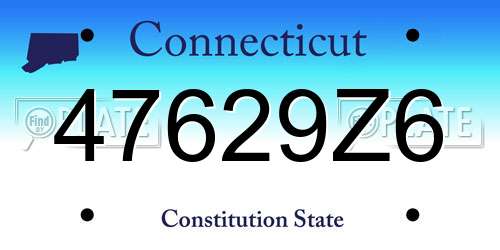 47629Z6 Connecticut License Plate