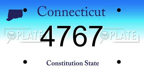4767 Connecticut License Plate