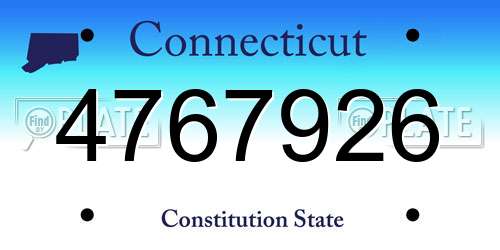 4767926 Connecticut License Plate