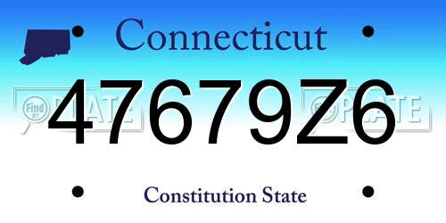 47679Z6 Connecticut License Plate