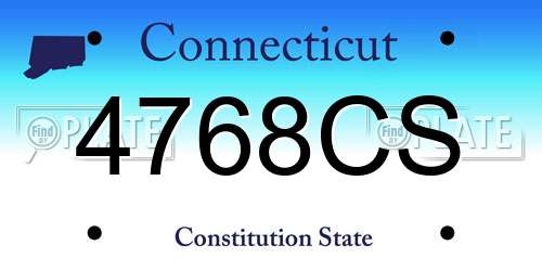 4768CS Connecticut License Plate