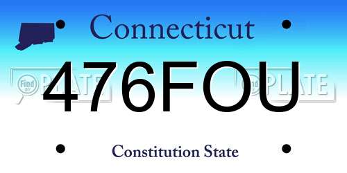476FOU Connecticut License Plate