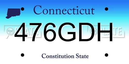 476GDH Connecticut License Plate