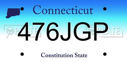 476JGP Connecticut License Plate
