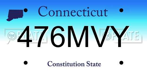 476MVY Connecticut License Plate
