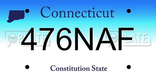 476NAF Connecticut License Plate
