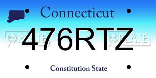 476RTZ Connecticut License Plate