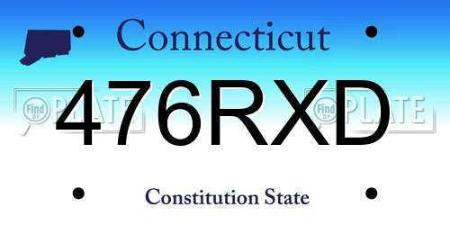 476RXD Connecticut License Plate