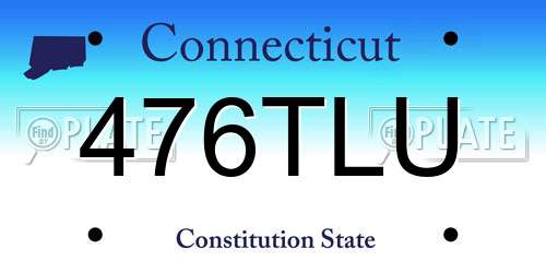 476TLU Connecticut License Plate
