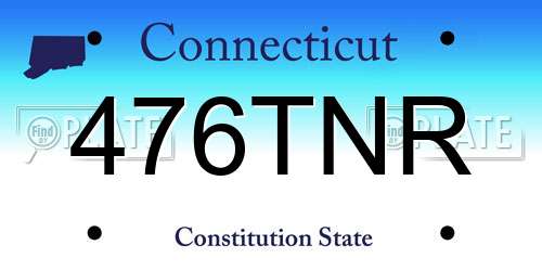 476TNR Connecticut License Plate