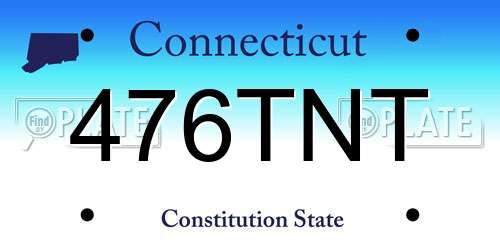 476TNT Connecticut License Plate
