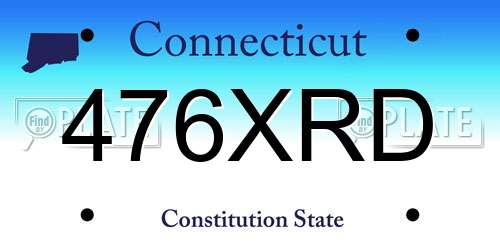 476XRD Connecticut License Plate