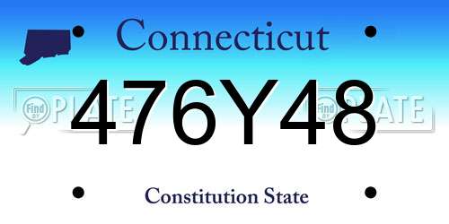 476Y48 Connecticut License Plate