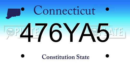 476YA5 Connecticut License Plate