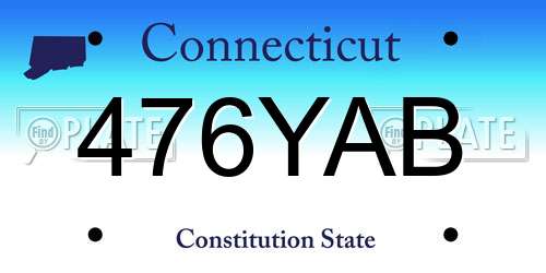 476YAB Connecticut License Plate