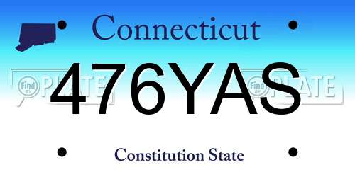 476YAS Connecticut License Plate