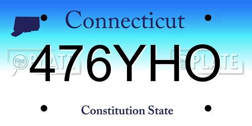 476YHO Connecticut License Plate