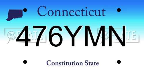 476YMN Connecticut License Plate