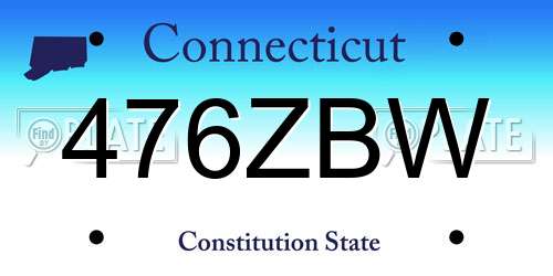 476ZBW Connecticut License Plate