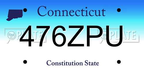 476ZPU Connecticut License Plate