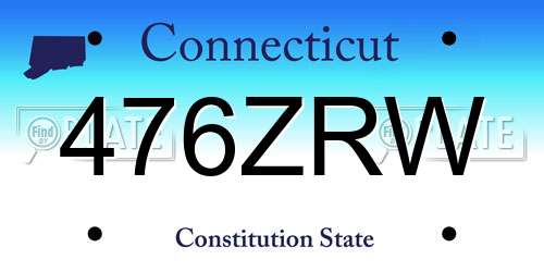 476ZRW Connecticut License Plate