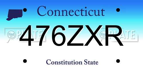 476ZXR Connecticut License Plate