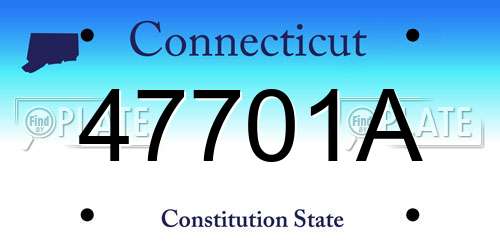 47701A Connecticut License Plate