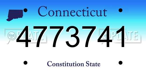 4773741 Connecticut License Plate