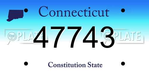 47743 Connecticut License Plate