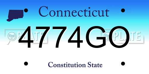 4774GO Connecticut License Plate
