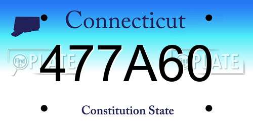 477A60 Connecticut License Plate